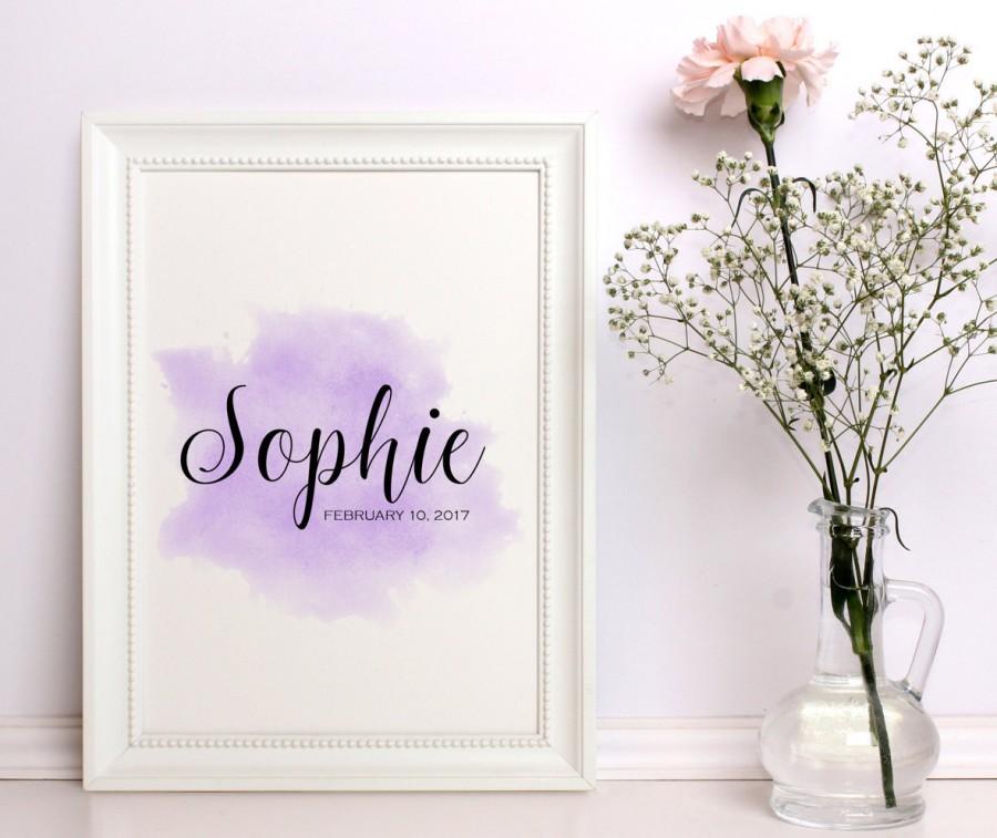 Hochzeit - Baby girl nursery decor Personalized nursery Custom name Baby name sign Custom name print Nursery art Wall art girl Baby girl print