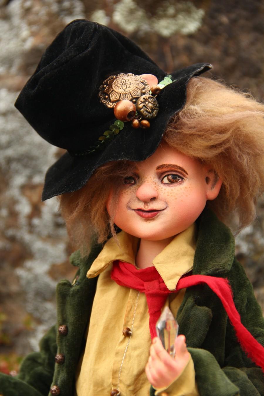 Свадьба - OOAK Art Doll "Gnome Waerden" - Green Valley  hills . Height 19.69 inch (50 cm).
