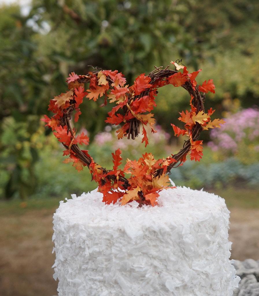 Wedding - Fall Cake Topper, Rustic Chic Decor