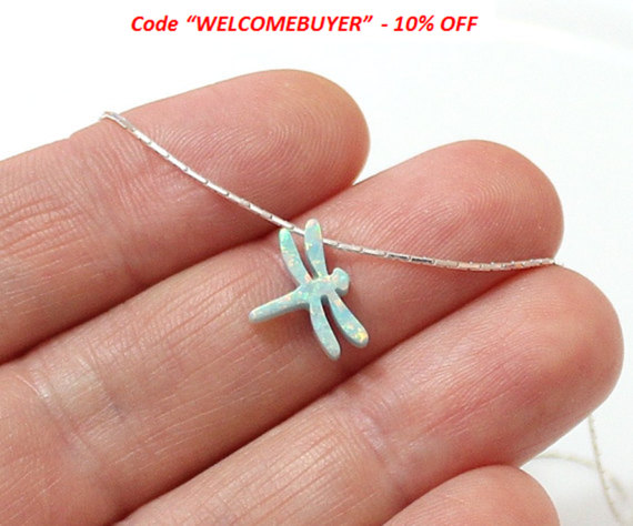 Hochzeit - SALE Dragonfly Opal Necklace, Sterling Silver, Opal Dragonfly Jewelry, Dragonfly Charm, Dragonfly Pendant, Opal Jewelry, Dragonfly Jewelry