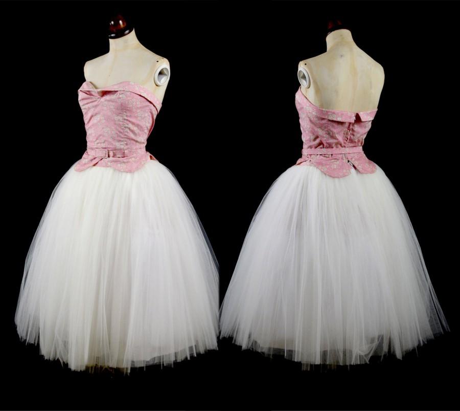 زفاف - Pink Tulle Ballet Skirt and Liberty Capel Bodice Dress Set - Sample - Small - FREE SHIPPING WORLDWIDE