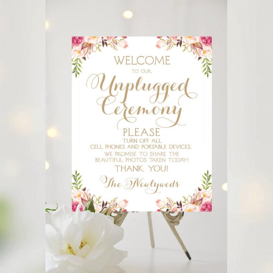 Mariage - Unplugged Ceremony Sign 