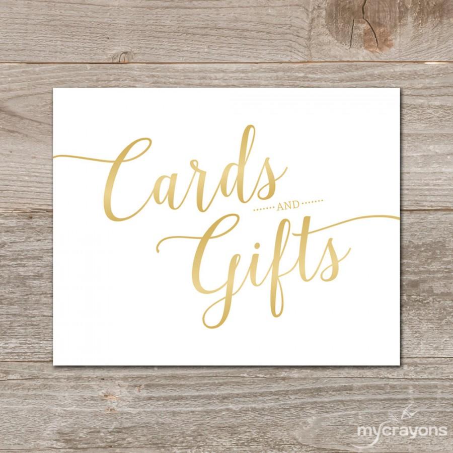 زفاف - Gradient Gold Cards and Gifts Sign // Printable Wedding Card Sign, Instant Download // Gold Wedding Printable Signs 5x7 and 8x10