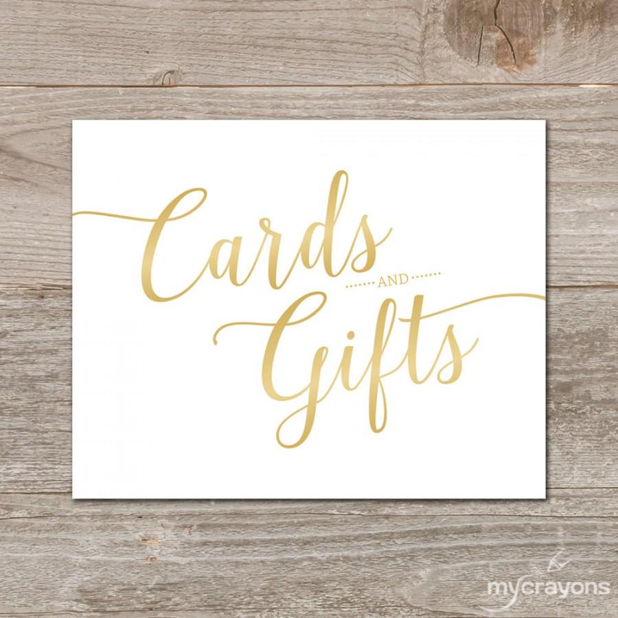 Gradient Gold Cards And Gifts Sign // Printable Wedding