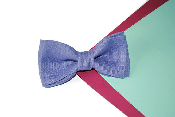 Wedding - Lavender wedding Lavender bow tie Linen bow tie for groom Pocket squares for groomsmen Wedding linen ties For ringbearer Purple linen tie
