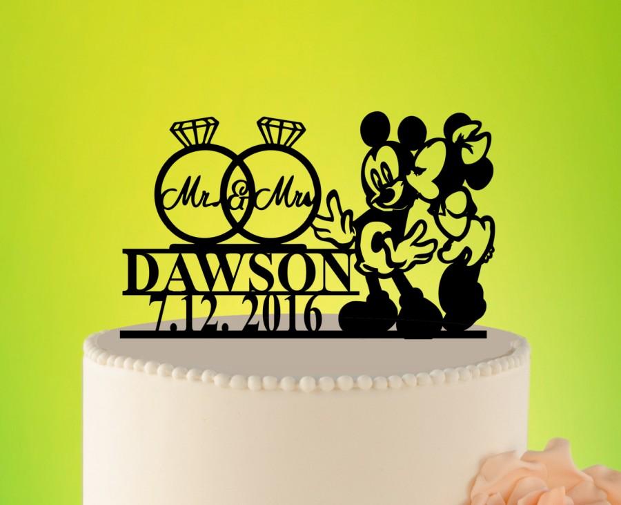 Mariage - Wedding Cake Topper -Disney Wedding- Cake Topper - Funny Mickey Mouse Wedding Cake Topper - Mickey Mouse - Acrylic Cake Topper