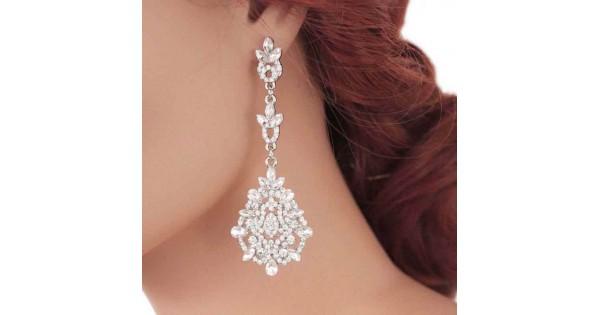 Hochzeit - Bridal earrings-Crystal chandelier earrings-DELIA