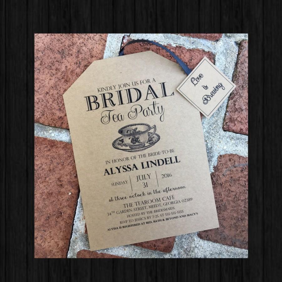 Свадьба - Rustic Tea Party Bridal Shower Invitations