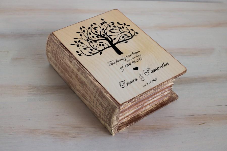 Wedding - Wedding ring box Wedding tree box Personalized ring box Rustic ring bearer box Ring pillow Wedding box Tree Ring Box Engagement box Book Box