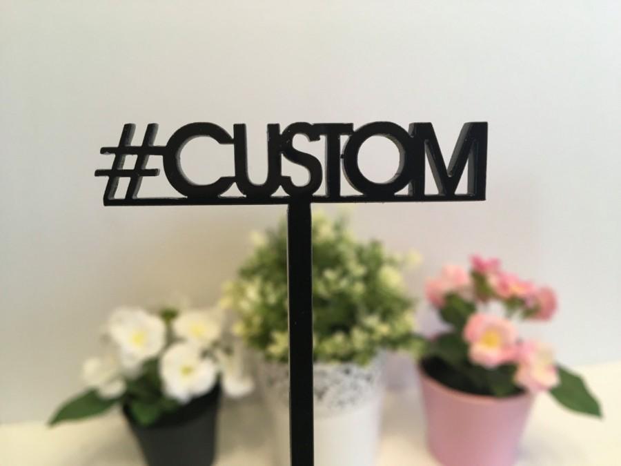 Wedding - Custom hashtag Personalized hashtag sign Hashtag your text here Custom drink stirrers Personalised cocktail swizzle stick Hashtag on stick #