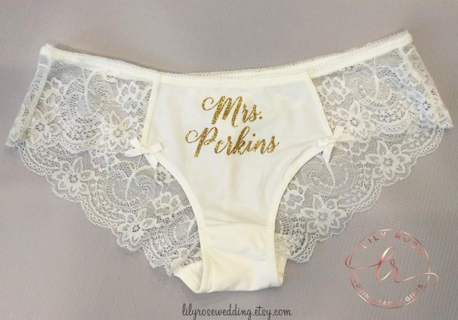 Mariage - Personalized Lingerie, Bride Panties, Bridal Shower Gift, Mrs Panties, Personalized Panties Underwear, Honeymoon, Bachelorette, Bride Gift