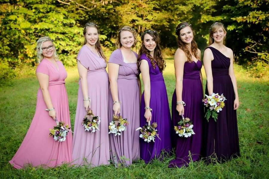زفاف - Infinity Dress - floor length  in lavander and purple color wrap dress +55colors