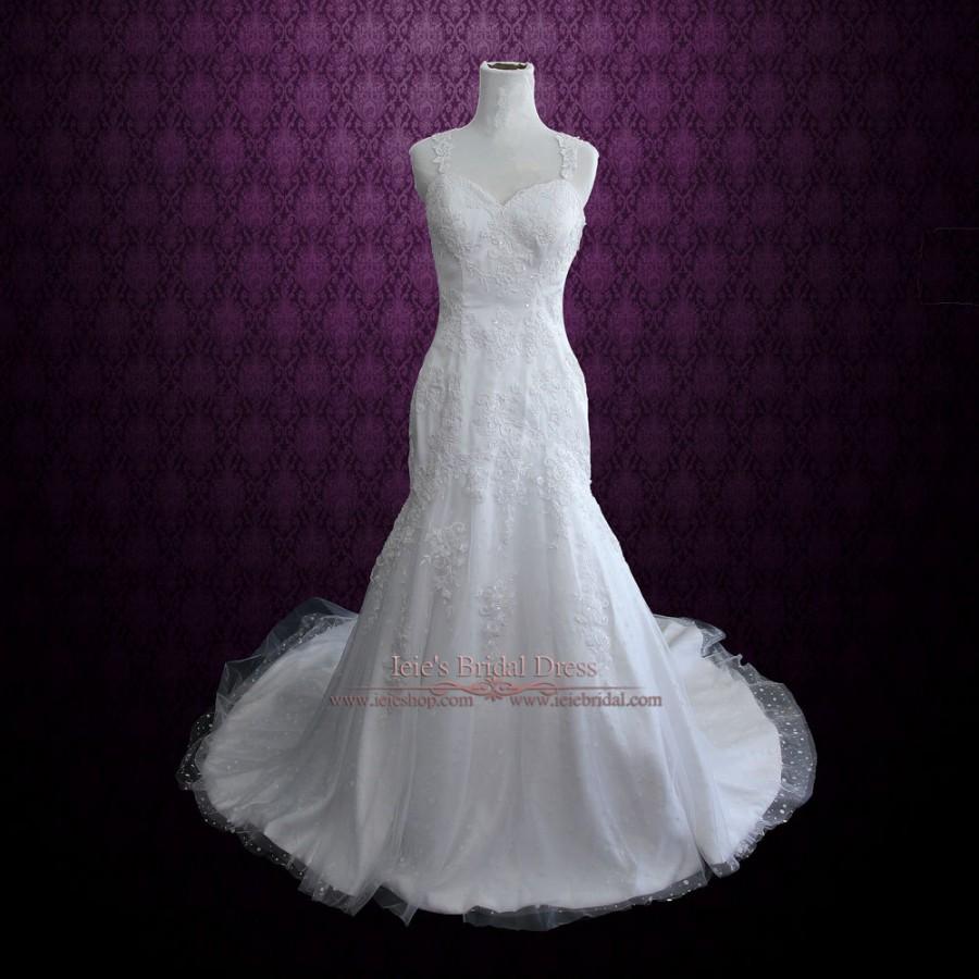 زفاف - Lace Fit and Flare Wedding Dress with Beautiful Lace Covered Back 