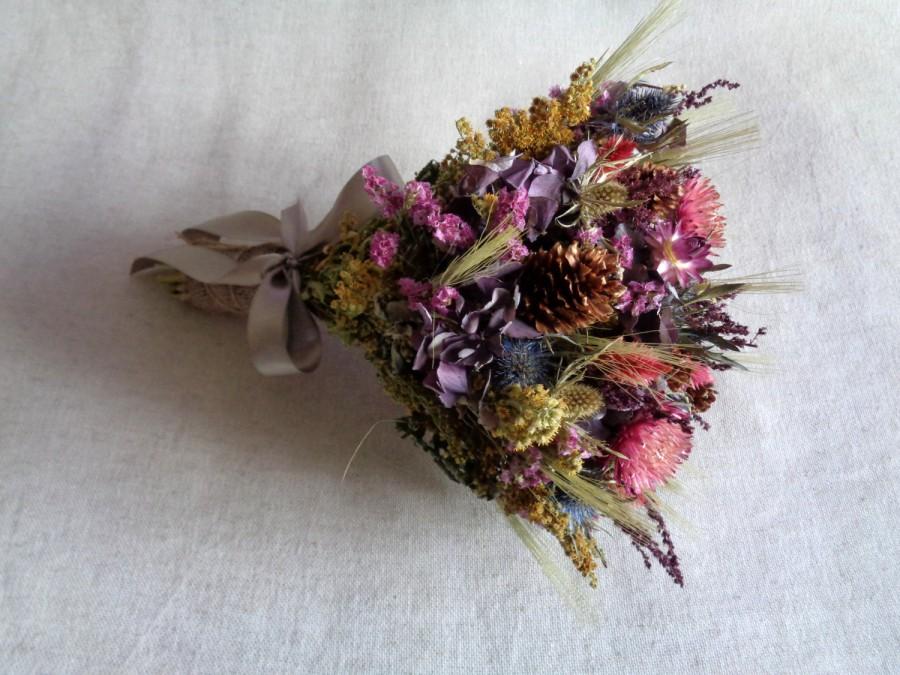 Свадьба - Woodland wedding country bouquet ,bridal bouquet wedding ,rustic wedding ,dried flowers bouquet  farm out door  wedding bouquet