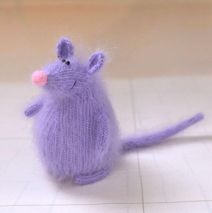Wedding - Miniature mouse purple woodland amigurumi plush knitted mouse hand knit toy stuffed animal softie mouse amigurumi wool rat stuffed toys