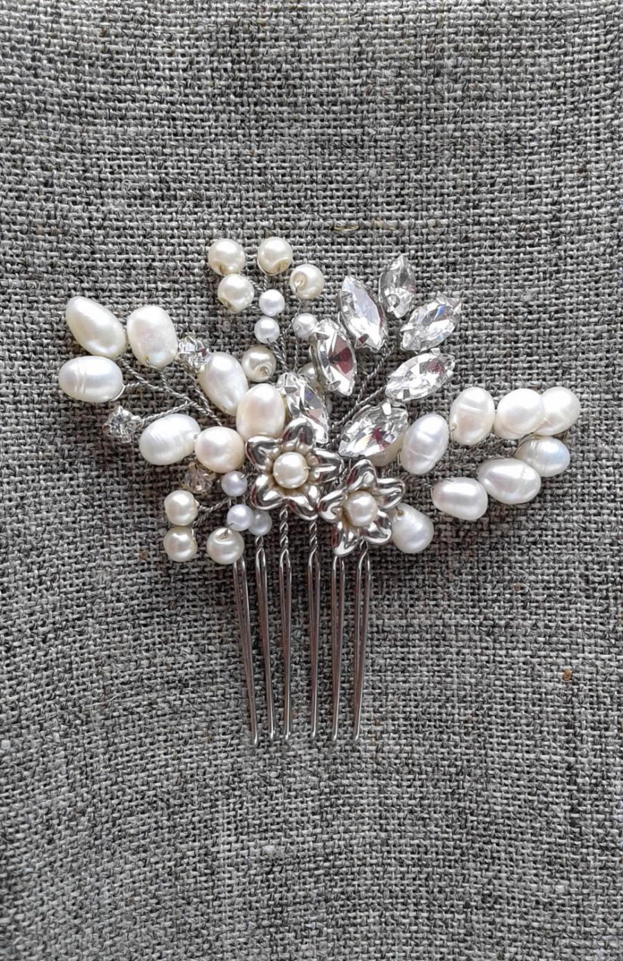زفاف - Bridal Jewelry, freshwater pearls,Wedding hair accessories,bridal hair accessories,Crystal headpiece