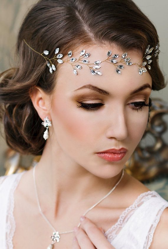 Mariage - Bridal Headband Crystal Headpiece Crystal Tiara Wedding Hair Accessories Crystal Crown Bridal Tiara Bridal Hair Jewelry Bridal Halo