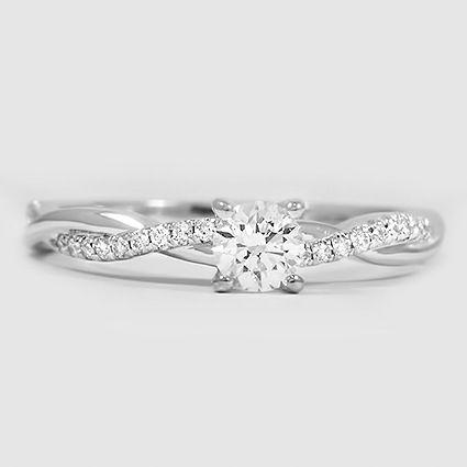 Wedding - 14K Rose Gold Petite Twisted Vine Diamond Ring