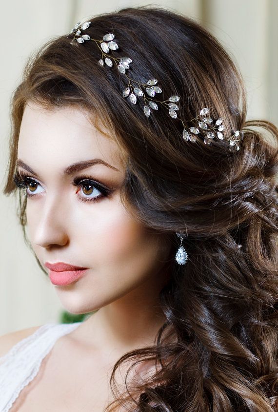 Indian Wedding Crown | HB13 Bride Tiaras Water Drop Wedding Hair  Accessories Crystal Crown Forehead Hairband Indian Bridal Headdress  Forehead Headband 