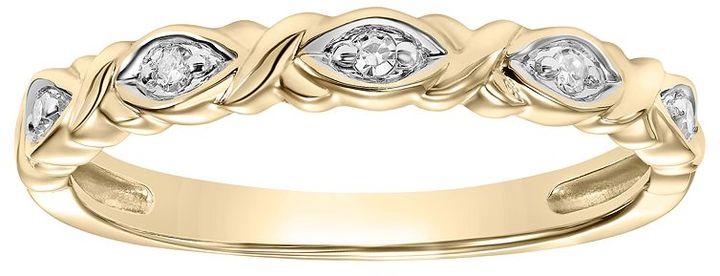 زفاف - Simply Vera Vera Wang 14k Gold Diamond Accent X Wedding Ring