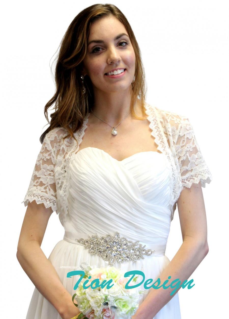 Hochzeit - Bridal Lace shrug, Ivory bridal Lace Jacket, Ivory bridal lace bolero, Wedding Jacket 720SLJ-IVY