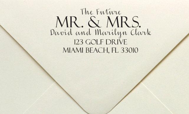 Hochzeit - The Future Mr. & Mrs. Wedding Stamp, Custom Wedding Stamp, Rubber or Self Inking Stamp, Personalized Rubber or Self Inking Stamp