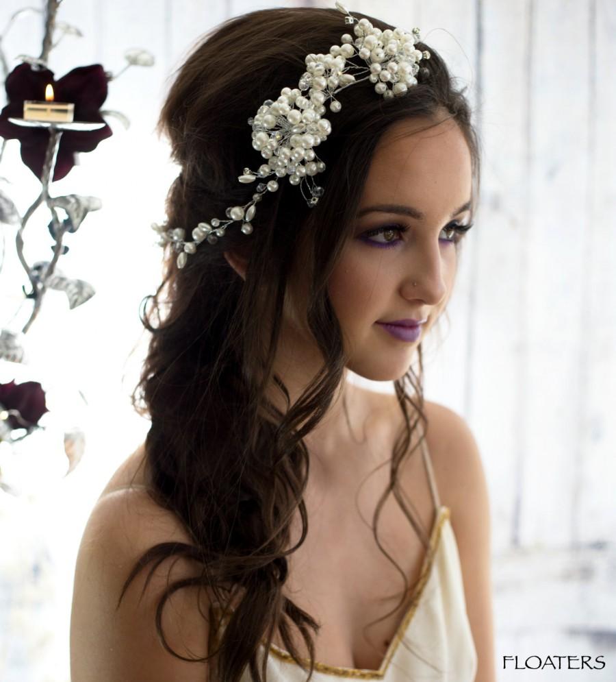Свадьба - Bridal pearl hair piece, wedding headband, pearl headband, pearl hair jewelry, pearl headpiece, bridal pearl hair jewelry