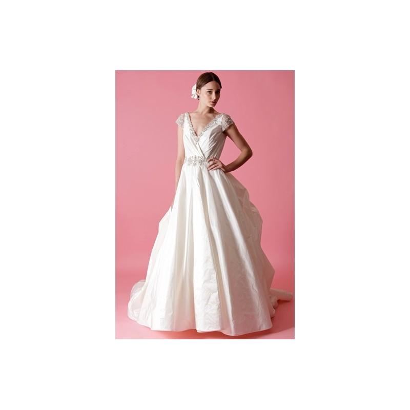 زفاف - Badgley Mischka Abigail - Badgley Mischka Ball Gown Fall 2012 Full Length V-Neck Ivory - Nonmiss One Wedding Store