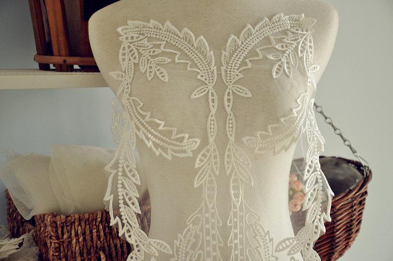 زفاف - gorgeous bridal lace applique, venice lace applique in ivory for wedding gonw,bridal veil, dresses