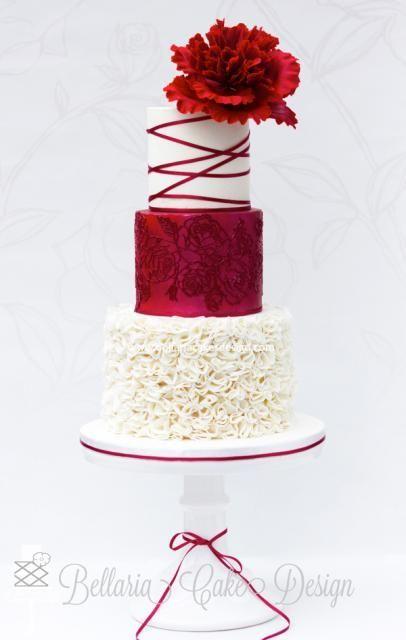 Wedding - Red And White Cake