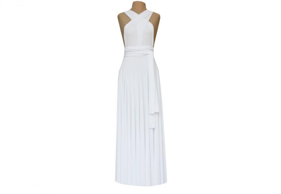 زفاف - Convertible Wrap Wedding Dress White Long Infinity Gown Bridesmaid Octopus Maxi Skirt Formal Evening Prom Party Dress