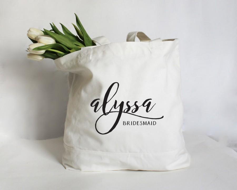Свадьба - Personalized Bridesmaid Tote, Personalized Bridesmaid Bag, Custom Tote Bag, Personalized Wedding Party Bag, DELUXE SIZE