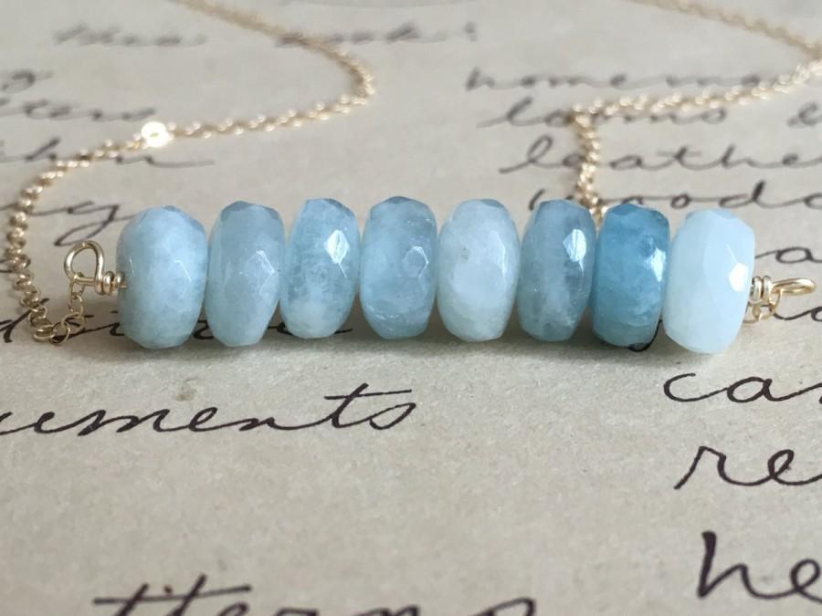 Mariage - Aquamarine Necklace - Aquamarine  Wedding Jewelry - Something Blue - Aquamarine Stone  - Bridesmaid Necklaces - Bridal Necklace