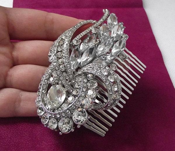 Mariage - SALE -15% crystal bridal hair comb, swarovski wedding hair piece, wedding hair comb, rhinestone wedding hair accessories, bridal hair piece