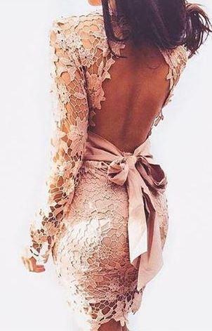Wedding - Lace Bow Tie Dress