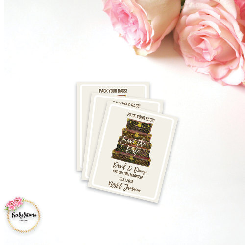 زفاف - Save the Date Pack Your Bags Destination Wedding Printable 3x4 optional Magnet