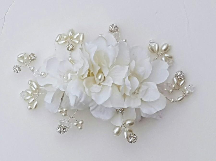 Mariage - Bridal Hair Comb, Wedding Comb, Ivory Comb, Floral Wedding Comb, ivory Bridal Comb,  Ivory Hair Comb,Freshwater Pearls, crystal comb