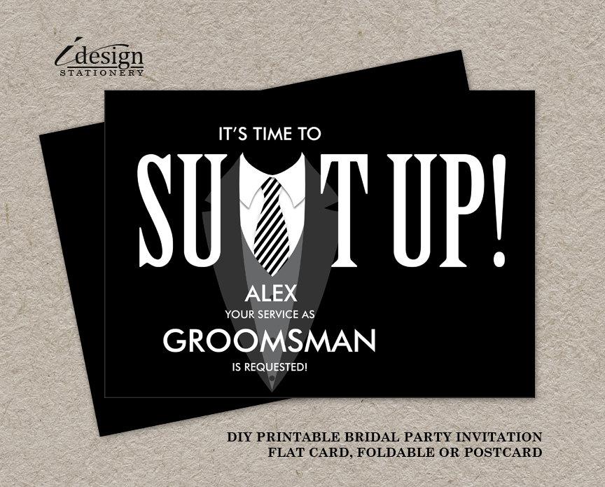 Hochzeit - Printable Groomsman Proposal Card 