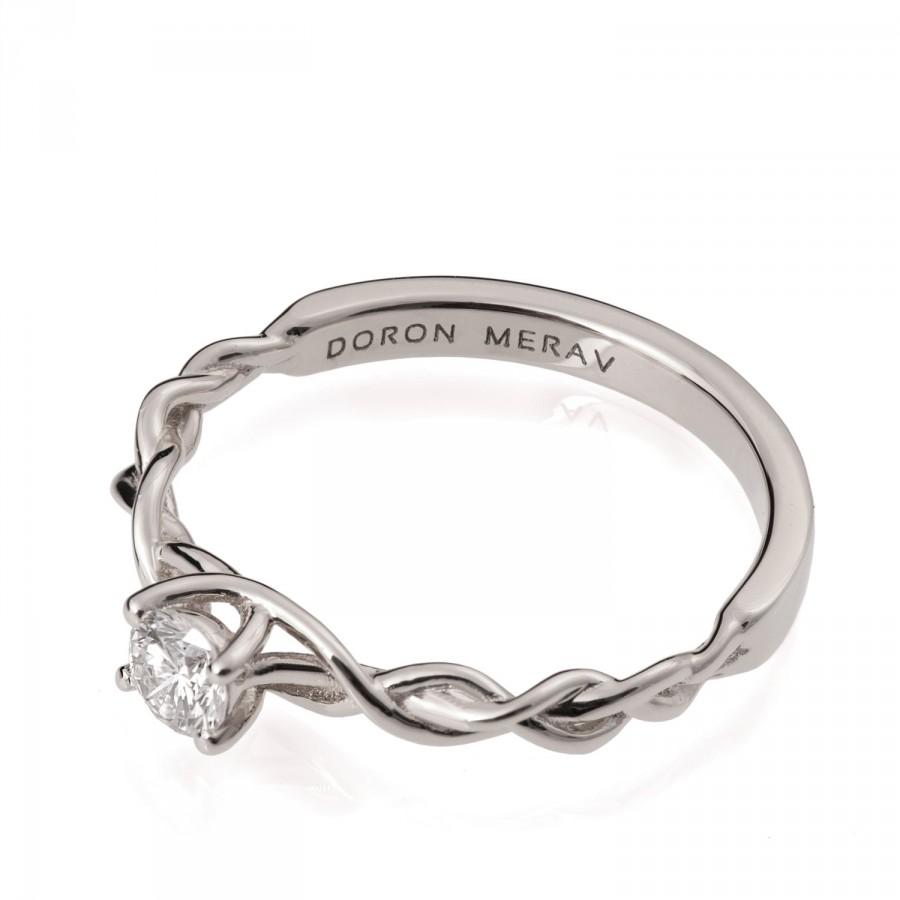 Mariage - Braided Engagement Ring - 18K White Gold and Diamond engagement ring, engagement ring, unique engagement ring, celtic diamond ring, 2