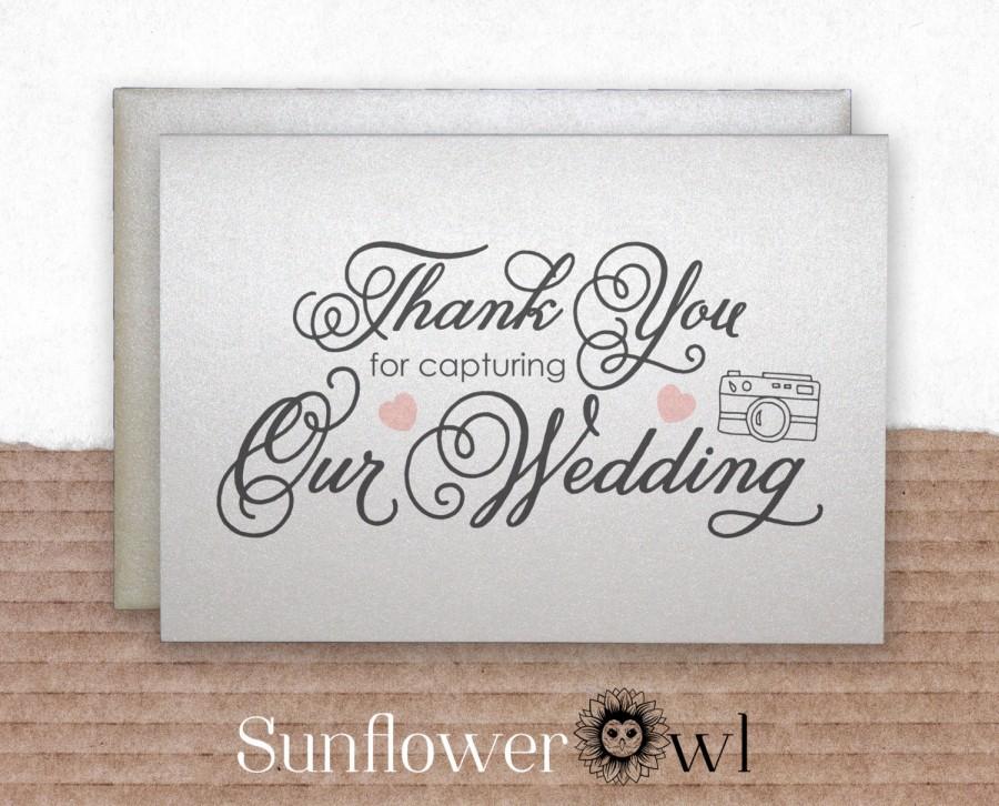 Wedding - Thank you for capturing our wedding, thank you card for wedding photographer, from newlyweds, wedding party gift ideas