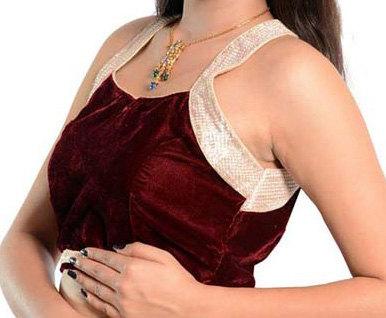 زفاف - Velvet Partywear Readymade Designer Blouse - Sari Blouse - Saree Top - All Sizes - available in different colors