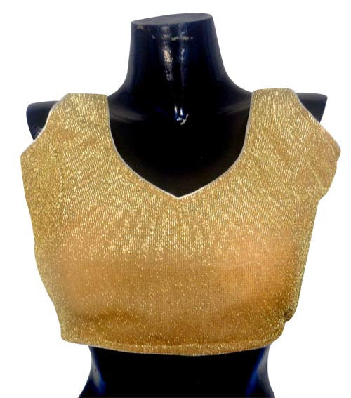 Mariage - Readymade Wedding Blouse with Golden Brocade - Saree Top - Sari Top - For Women