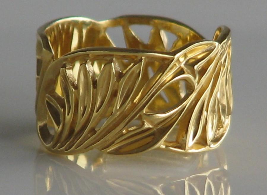 زفاف - 9k gold Vintage Style Ring, Antique Syayle Ring, Leaves Ring, Women Gift Ring, Anniversary Gift Ring, Jewelry Gift For Her, Free Shipping