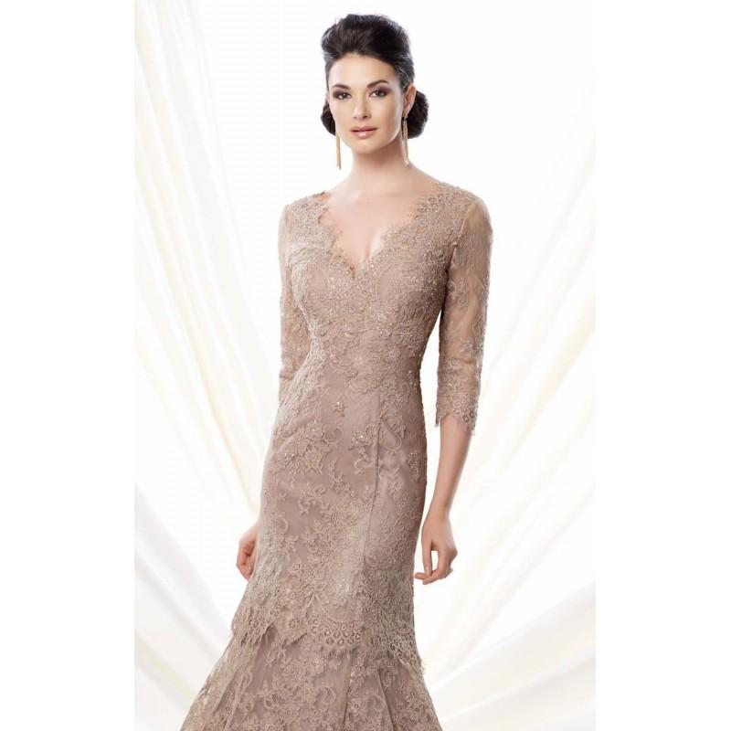 زفاف - Lace Over Taffeta Gown by Ivonne D Exclusively for Mon Cheri 214D53 - Bonny Evening Dresses Online 