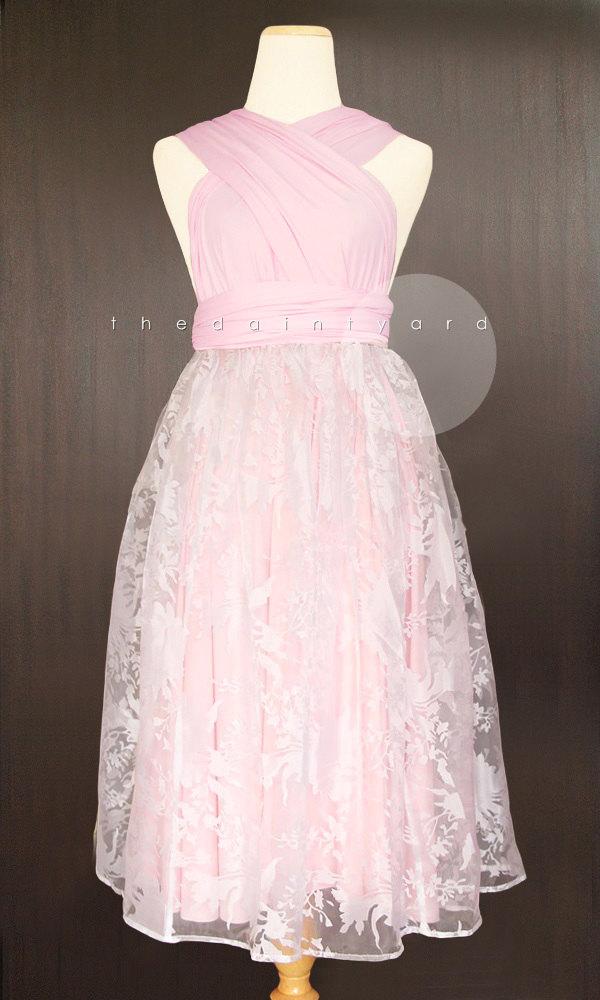 Hochzeit - White Organza Overlay Skirt for Convertible Dress / Infinity Dress / Wrap Dress / Octopus Dress