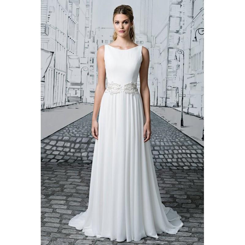 Hochzeit - Style 8894 by Justin Alexander - A-line Chiffon Bateau Chapel Length Floor length Sleeveless Dress - 2017 Unique Wedding Shop