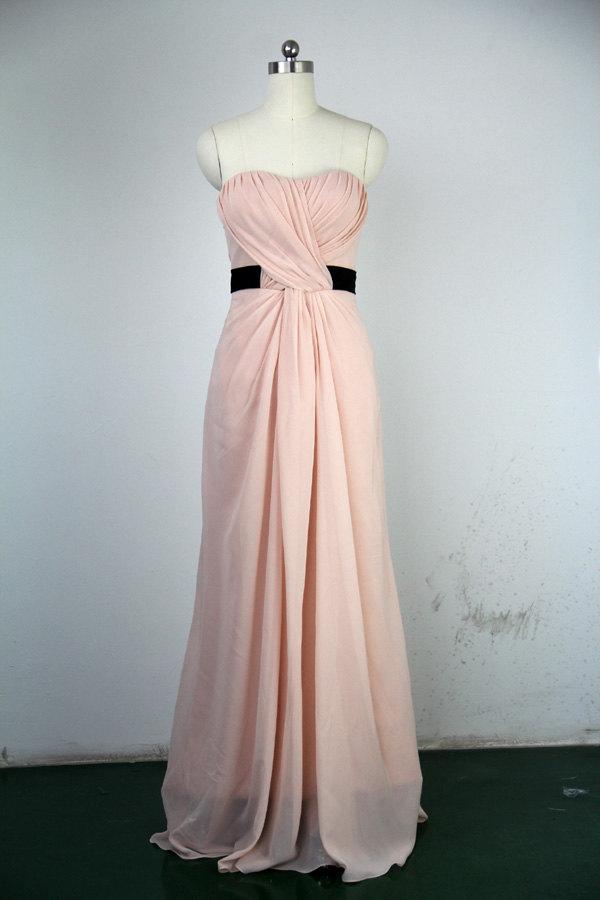 زفاف - Handmade Bridesmaid Dress, A-line Sweetheart Long Chiffon Prom Dress 2012 With a Sash