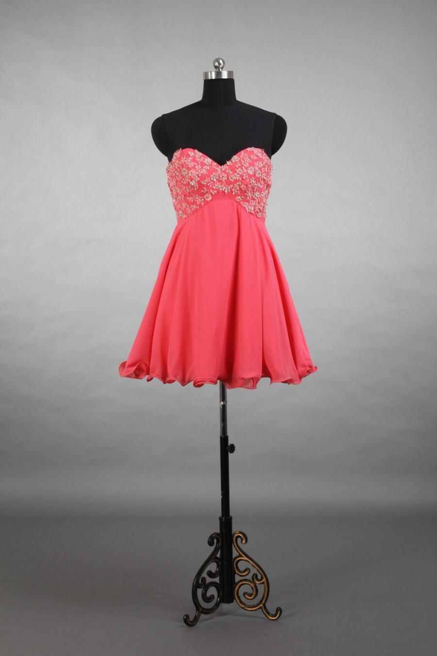 Свадьба - Sweetheart Sexy Homecoming Dress, Coral Short Mint Chiffon Homecoming dress 2015, Prom Dress, Graduation Dress, Party Dress