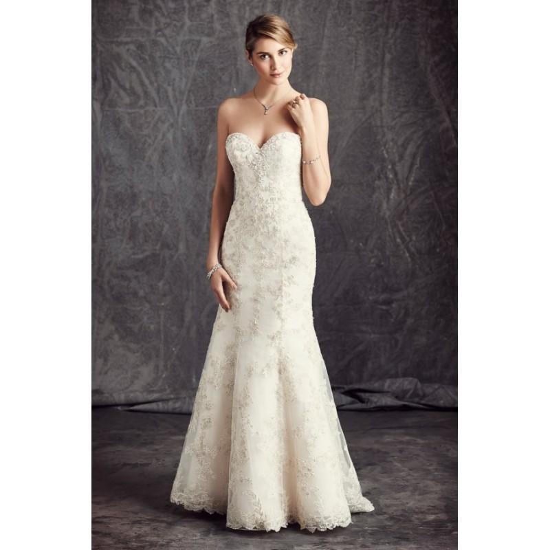 زفاف - Style BE297 by Ella Rosa - Semi-Cathedral Mermaid Floor length LaceOrganza Cap sleeve Sweetheart Dress - 2017 Unique Wedding Shop