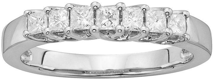 Hochzeit - 14k White Gold 1/2-ct. T.W. IGL Certified Princess-Cut Diamond Wedding Ring